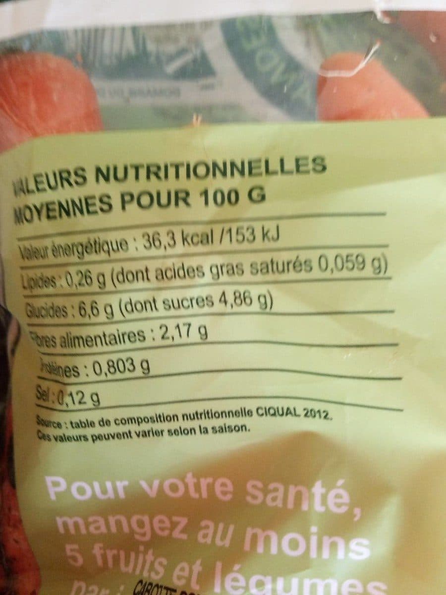 Open Food Facts Carottes packshot