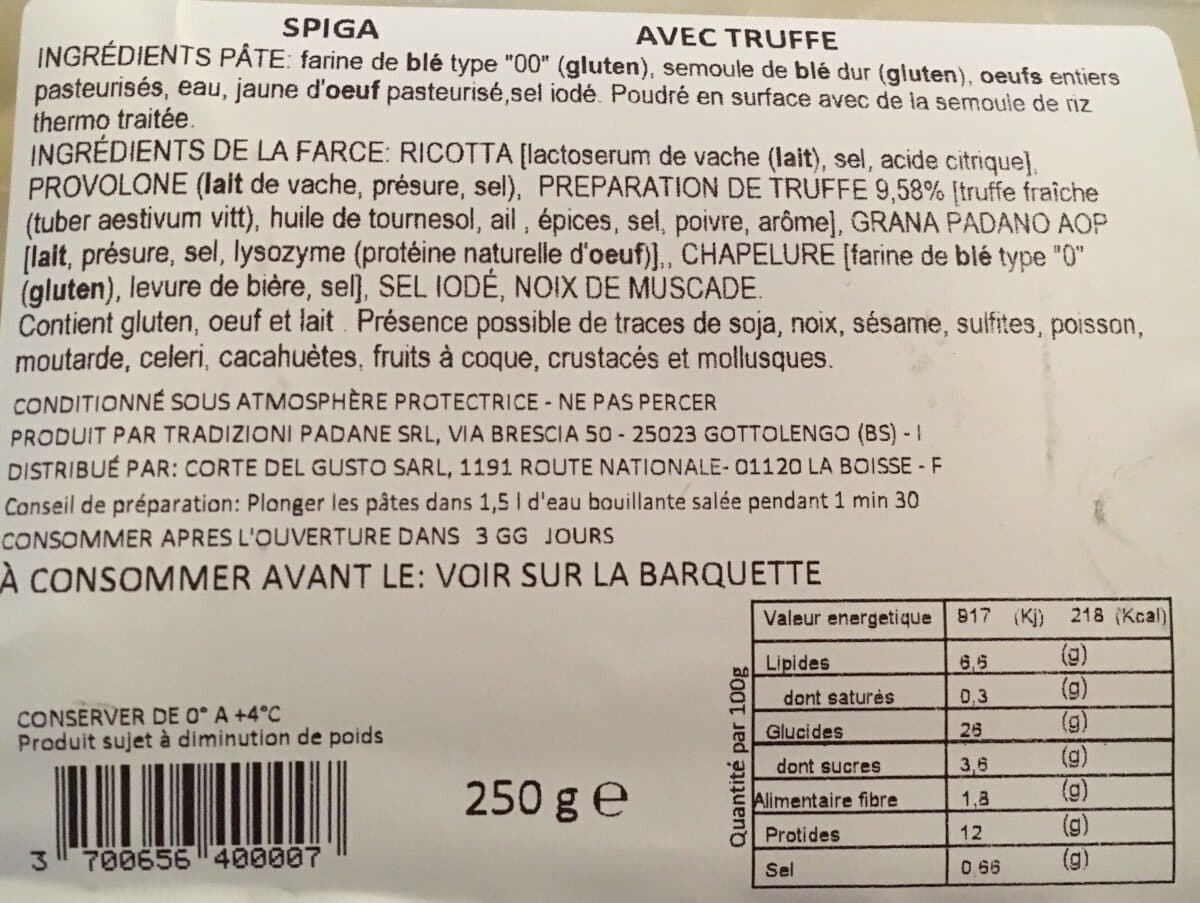 Corte del gusto Pates fraiches Spiga a la truffe CORTE DEL GUSTO packshot