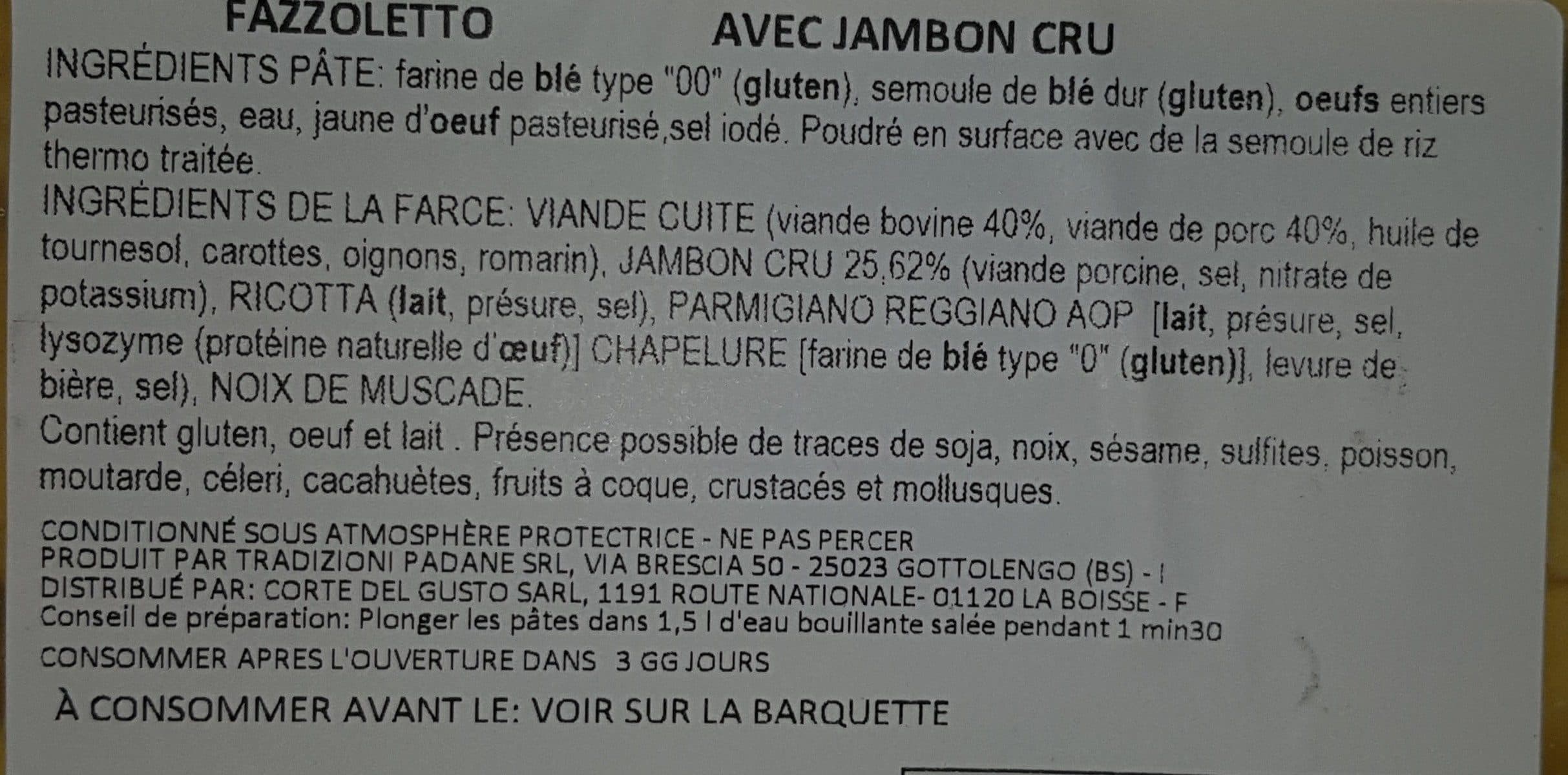 Corte del gusto Fazzoletto au jambon cru CORTE DEL GUSTO packshot