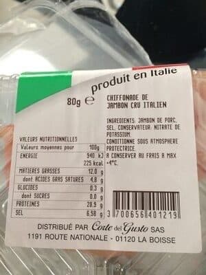 Produit Italien Chiffonnade de jambon cru presto CORTE DEL GUSTO packshot