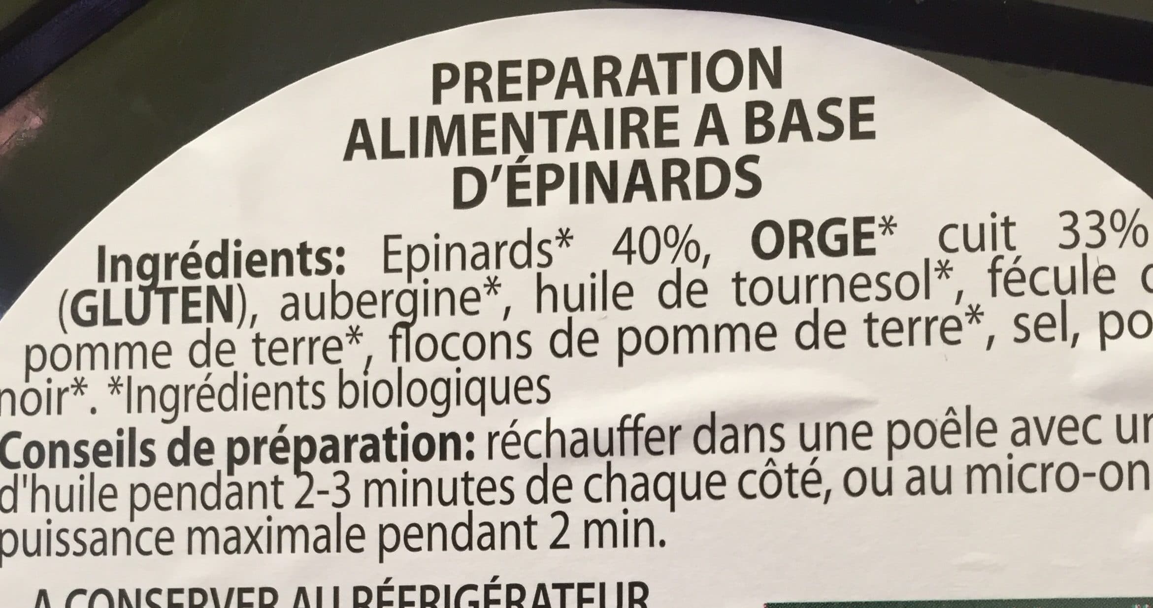 Verry G Galette de legumes epinards packshot