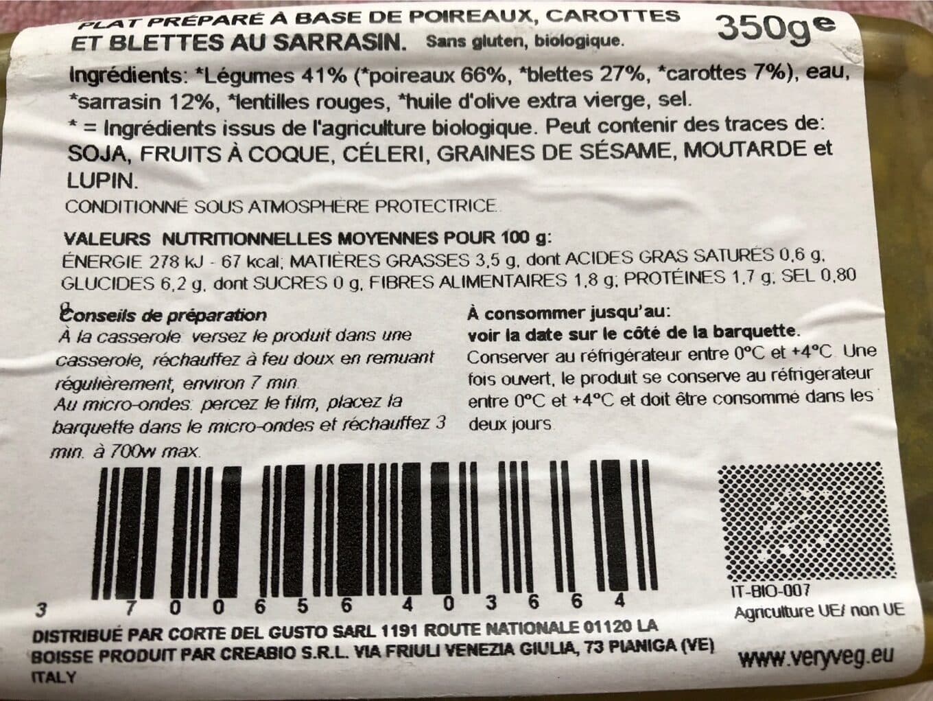 VeryVeg ! Soupe Poireaux Carottes Blettes au Sarrasin packshot