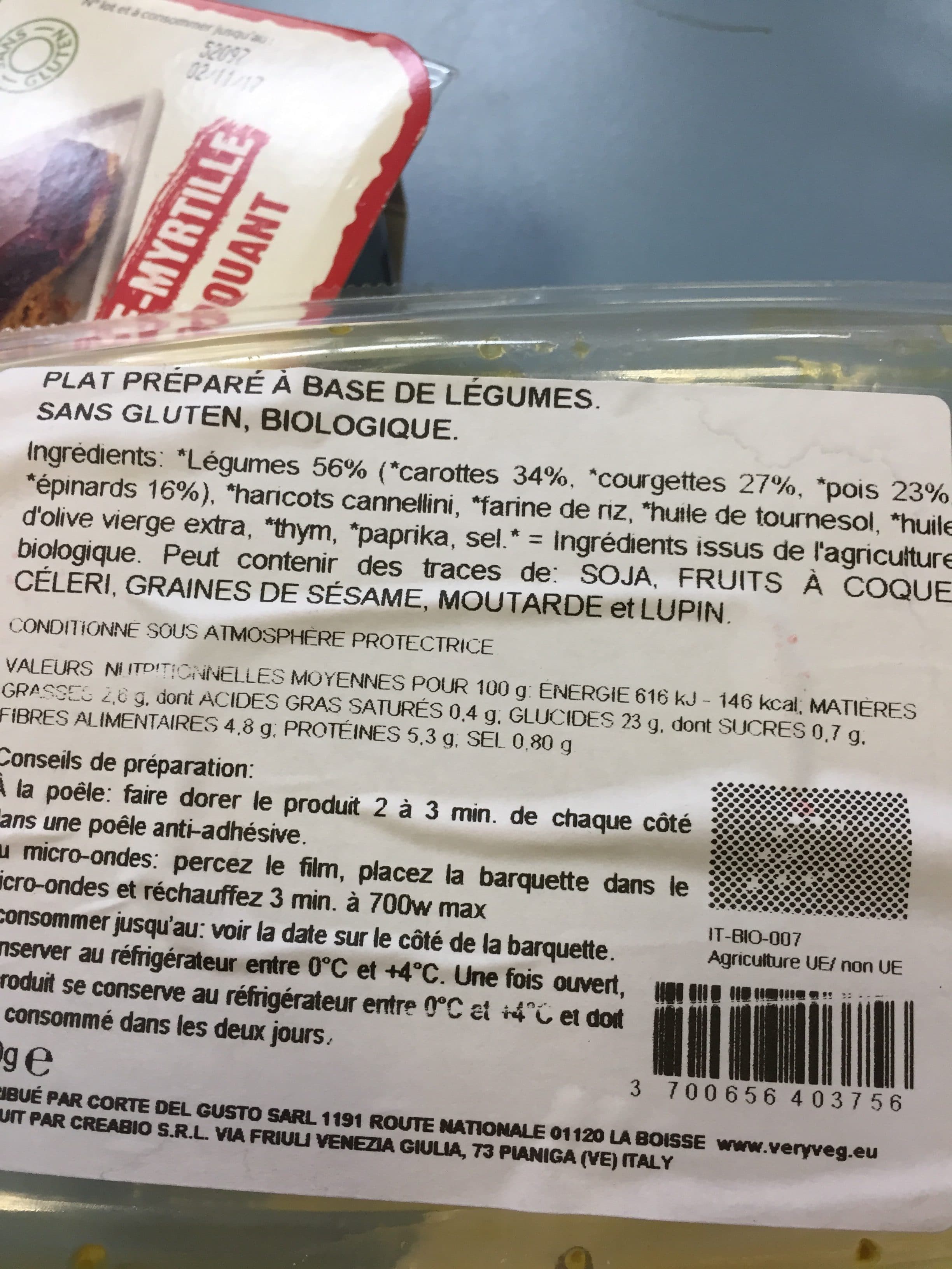 Very Veg Moelleux aux legumes croquants packshot