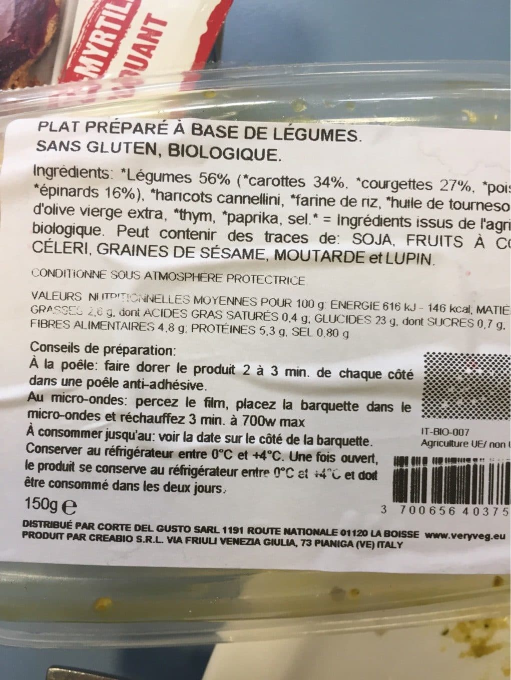 Very Veg Moelleux aux legumes croquants packshot