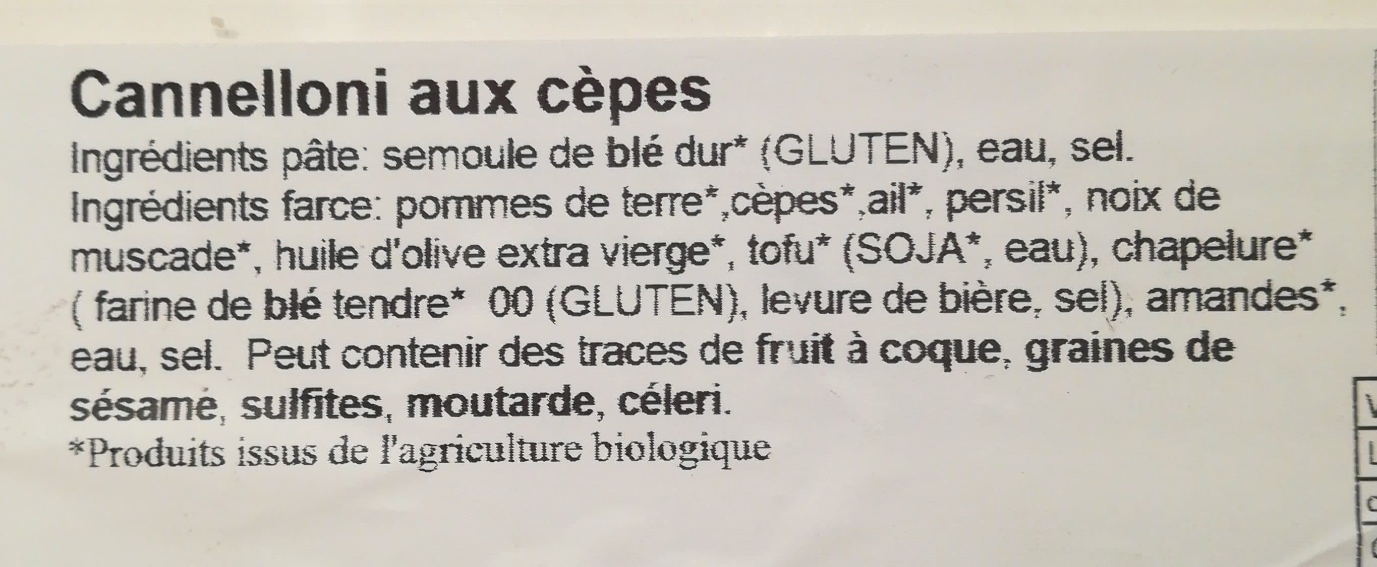 Very Veg Cannelloni aux cèpes packshot