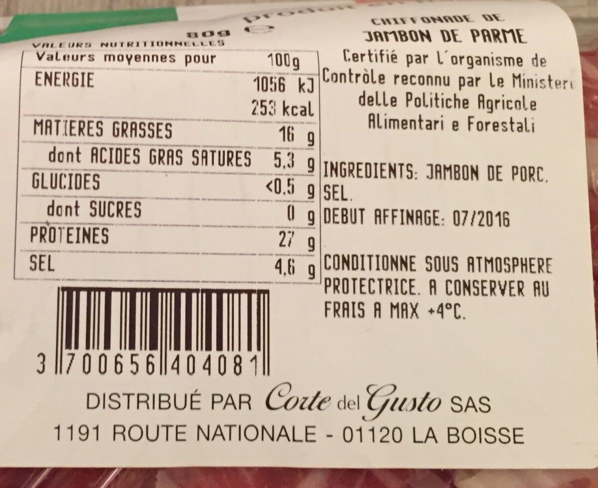Corte del Gusto Jambon de parme packshot