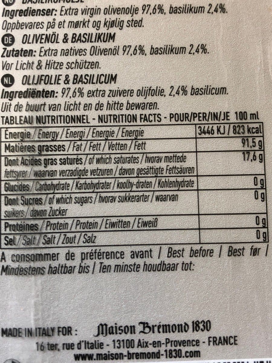 Open Food Facts Huile d'olive packshot