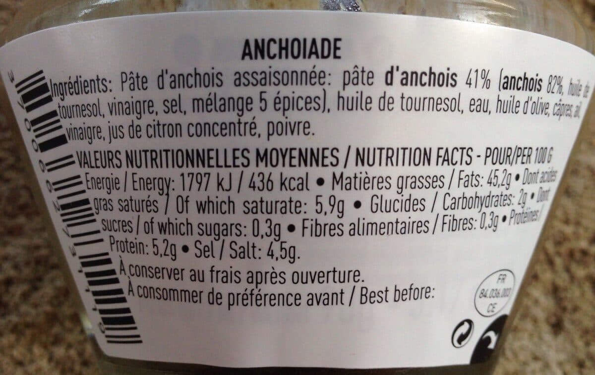 Open Food Facts Anchoiade packshot