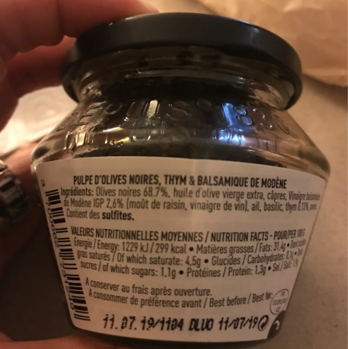 Open Food Facts Pulpe d'olives noires au thym packshot