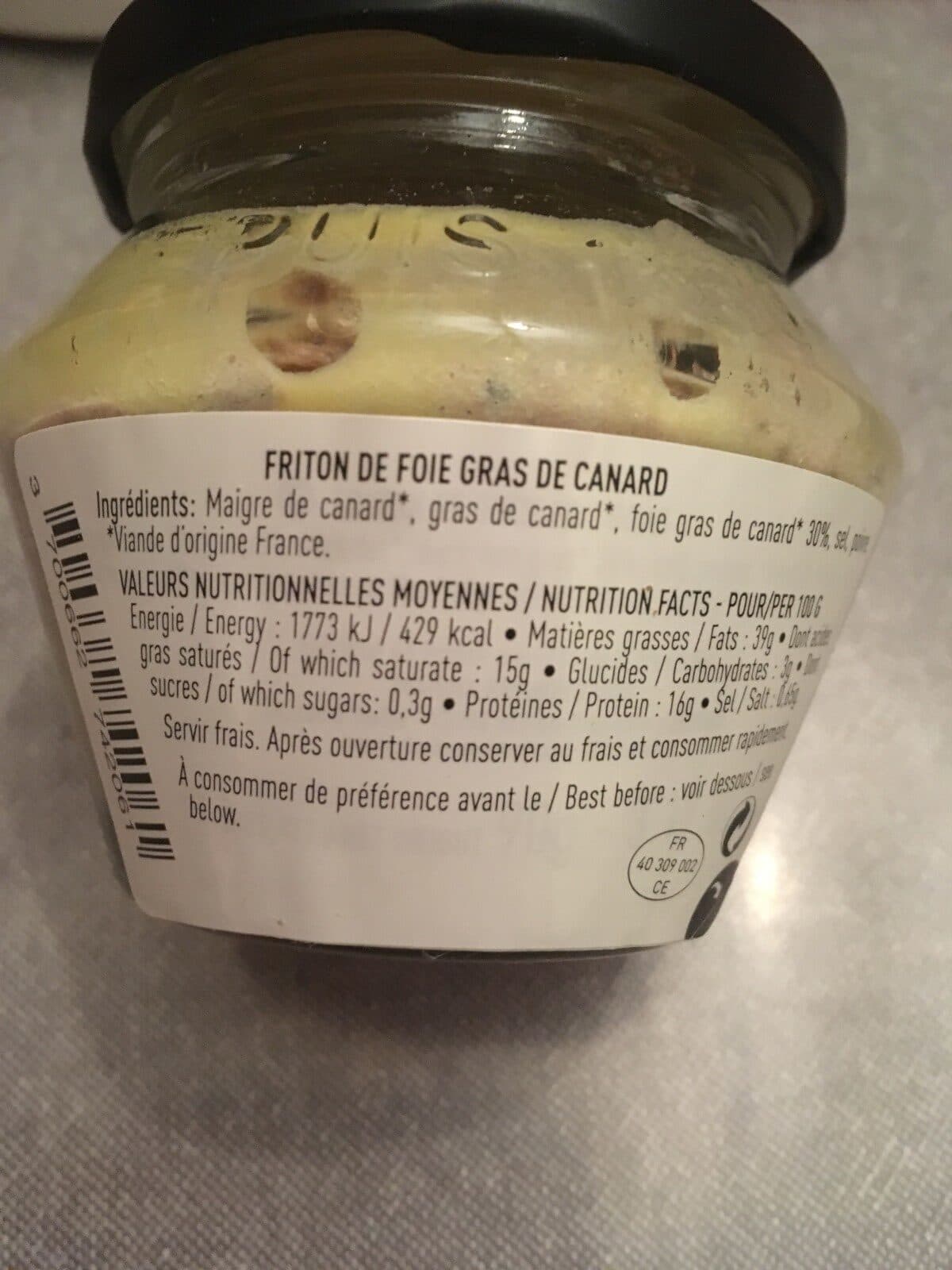 Open Food Facts Friton de canard packshot