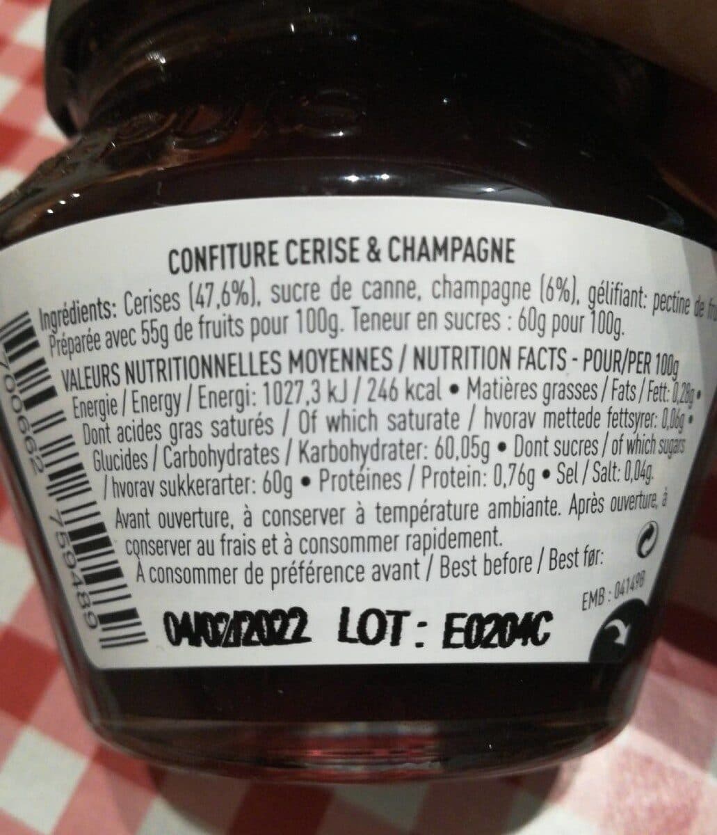 Open Food Facts Confiture cerise et champagne packshot