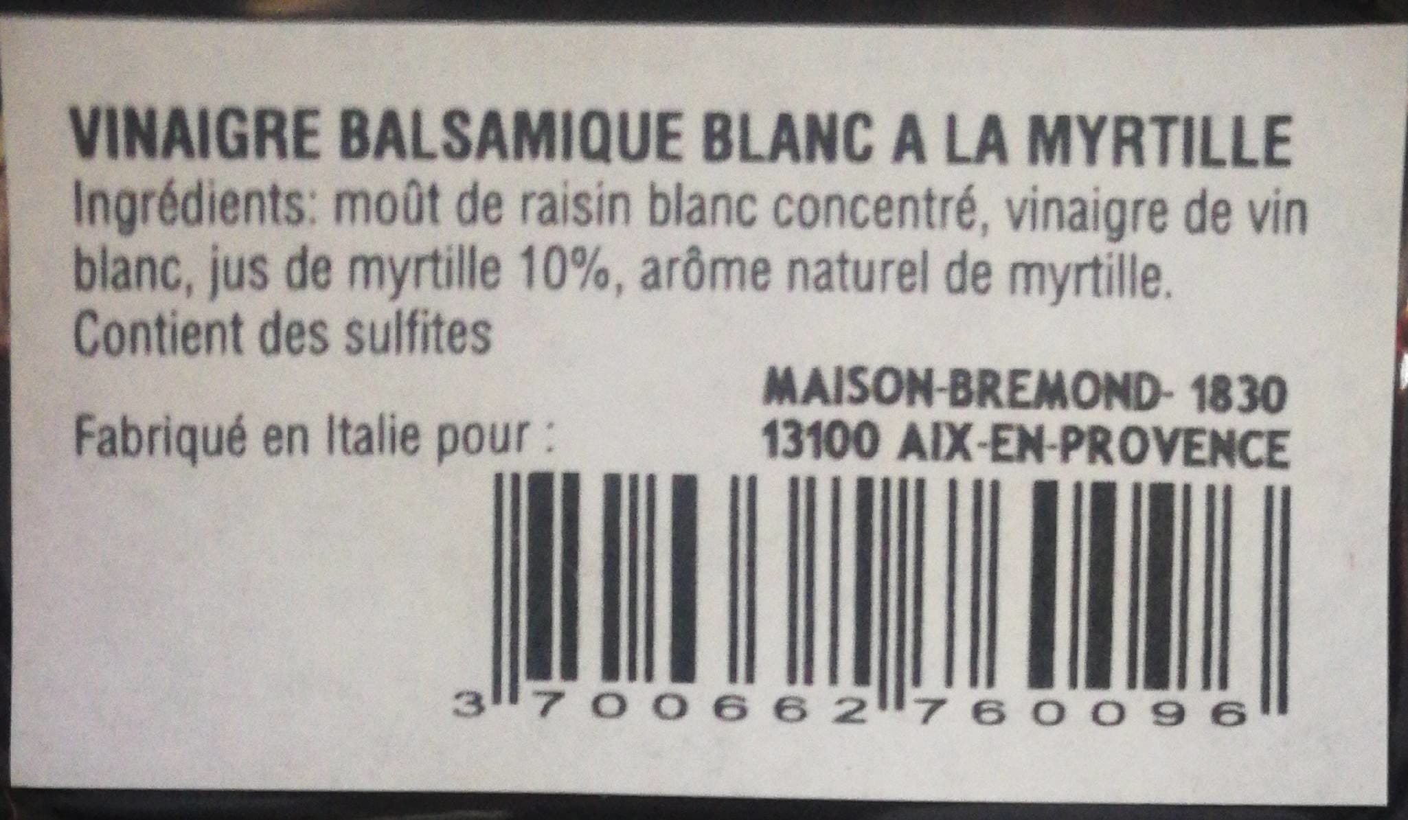 Brémond Fils Vinaigre balsamique blanc à la myrtille packshot