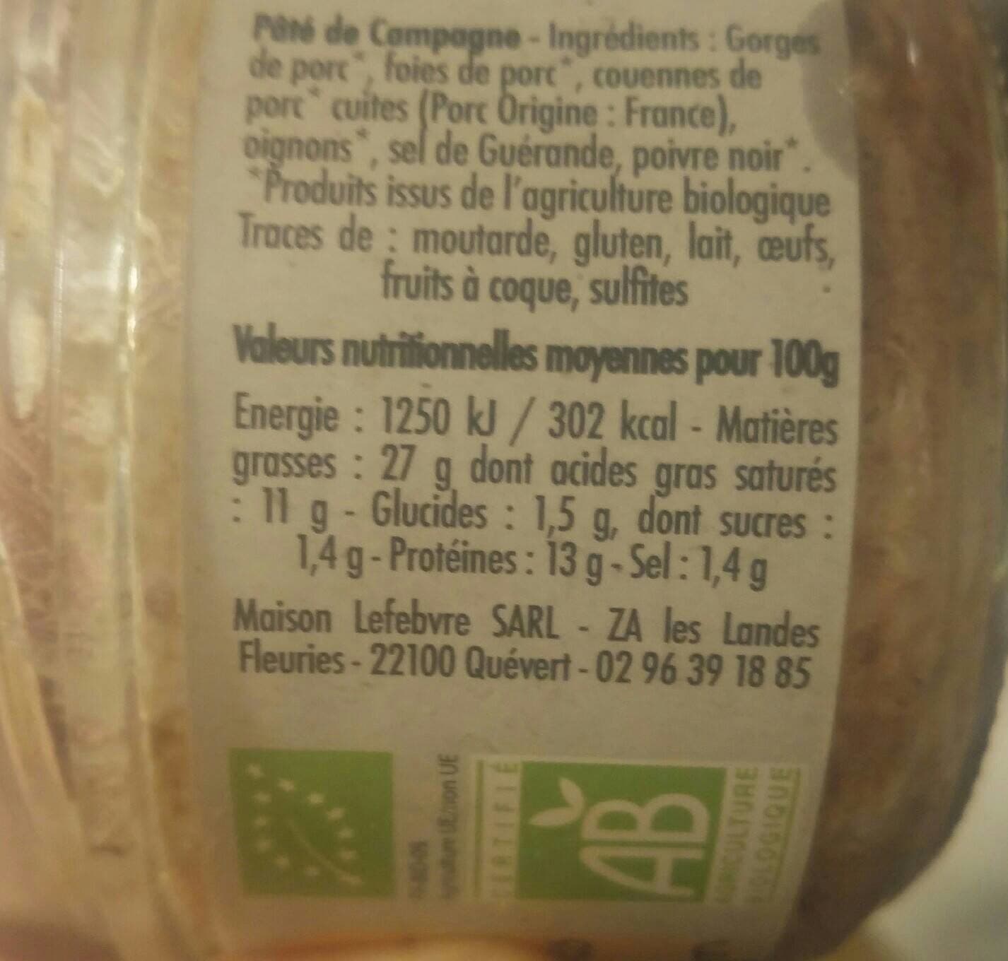 Cochon Des Prés Le pâté de campagne packshot