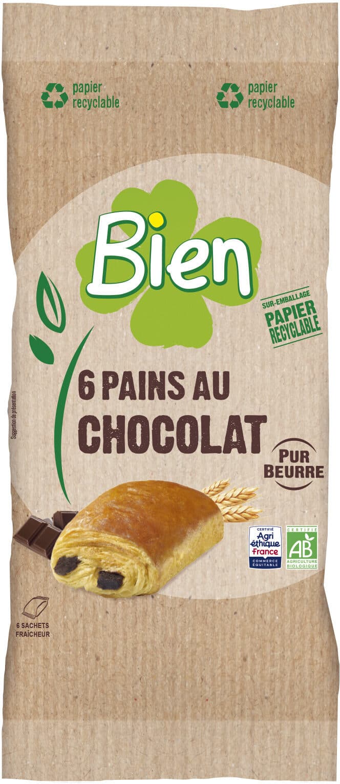 Bien Pain choco bio* x6 270g packshot