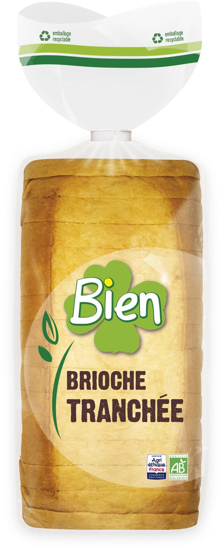 Bien Brioche tranchee bio* nature 400g packshot