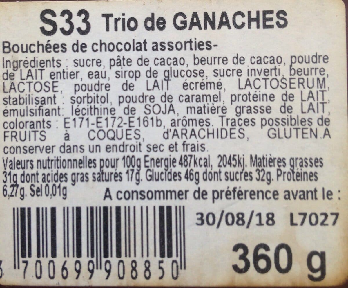 Open Food Facts Trio de ganaches packshot