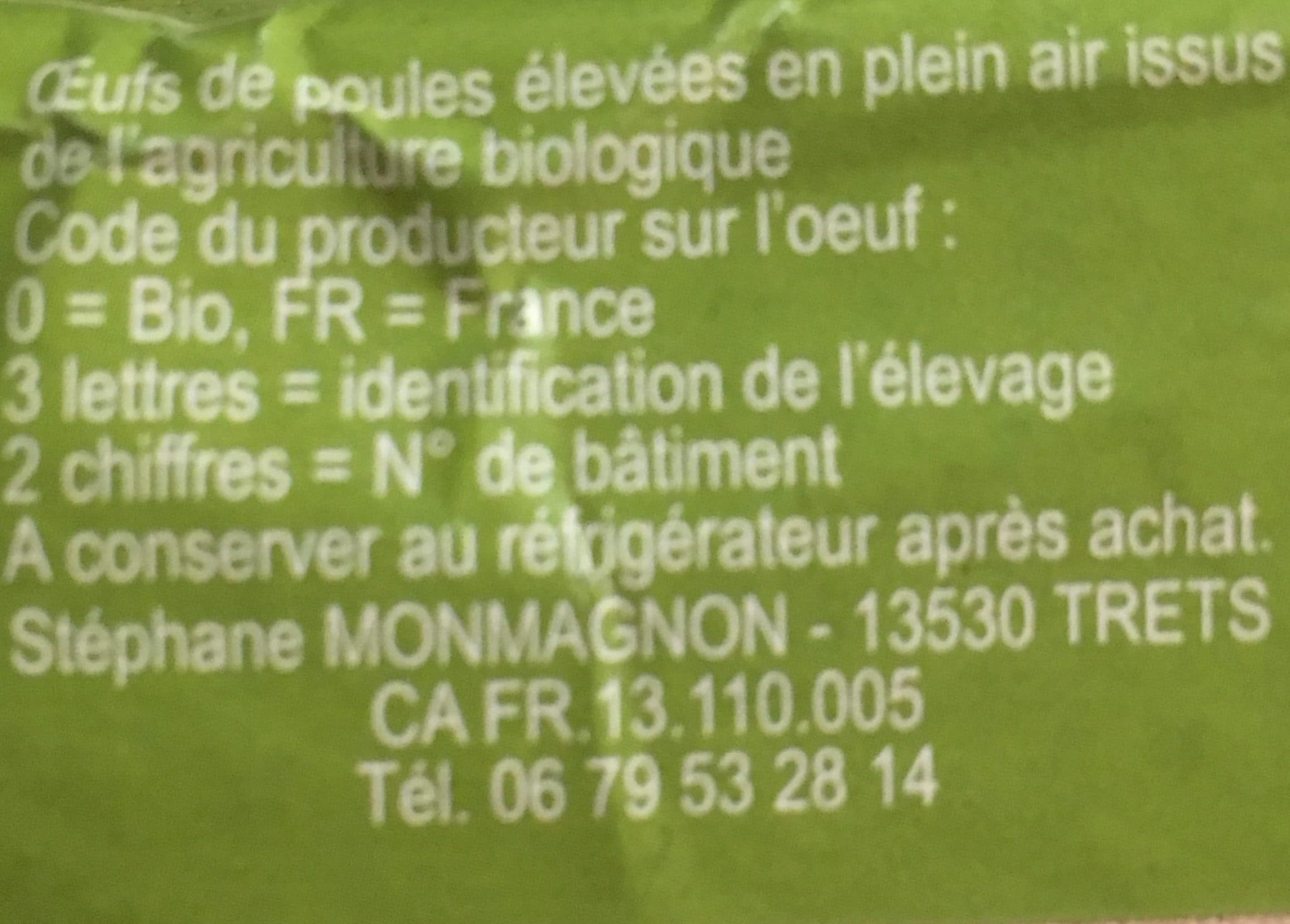 Compagnie Générale D'agriculture 6 œufs Bio packshot