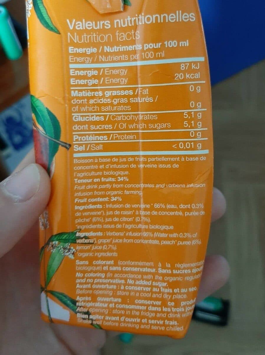 In/Fusion Infusion Glacée Pêche Citron Verveine Bio 33cl packshot