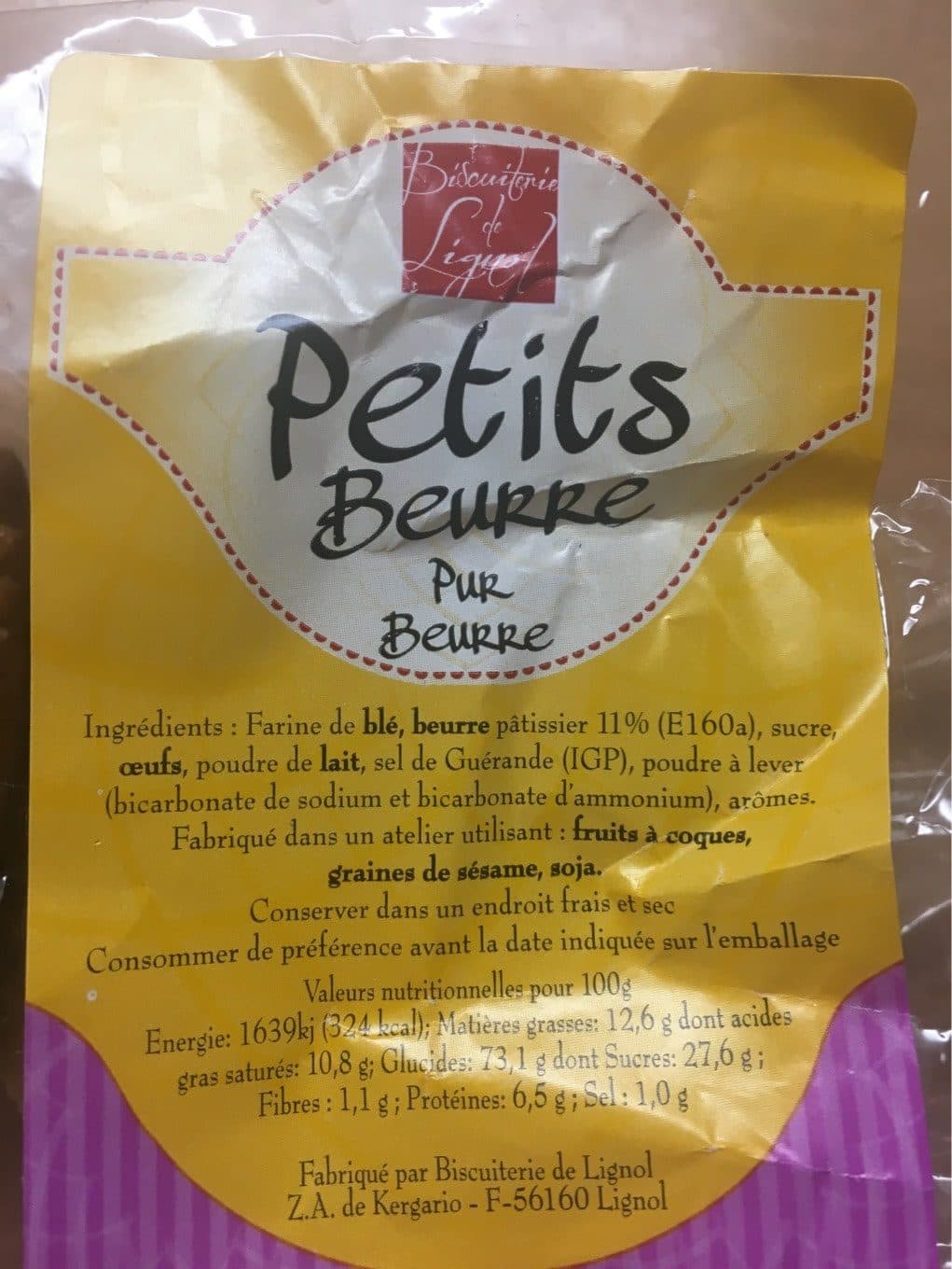 Biscuiterie de Lignol Petits Beurre Pur Beurre packshot