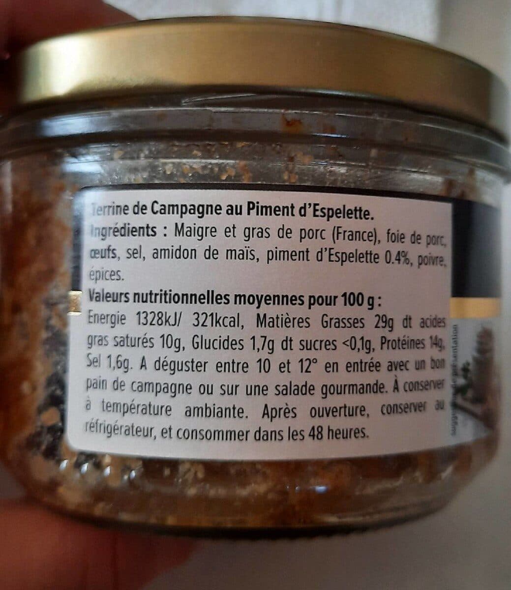Esprit Gourmet Terrines de Campagne au piment d'espelette packshot