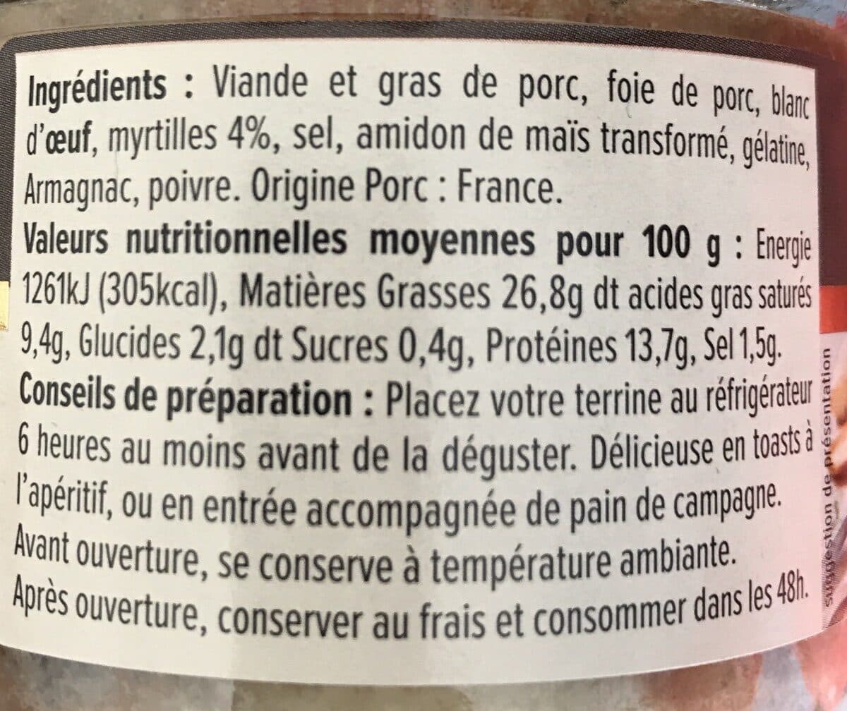Esprit Gourmet Terrine de Campagne aux myrtilles packshot