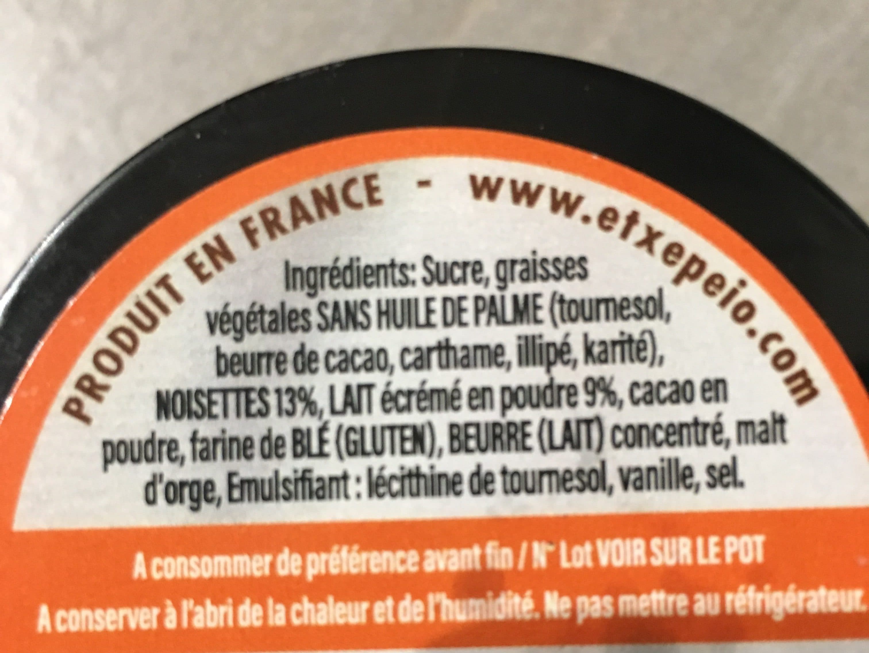 Etxepeio Pate a tartiner lait noisette croustillante feuilletine packshot