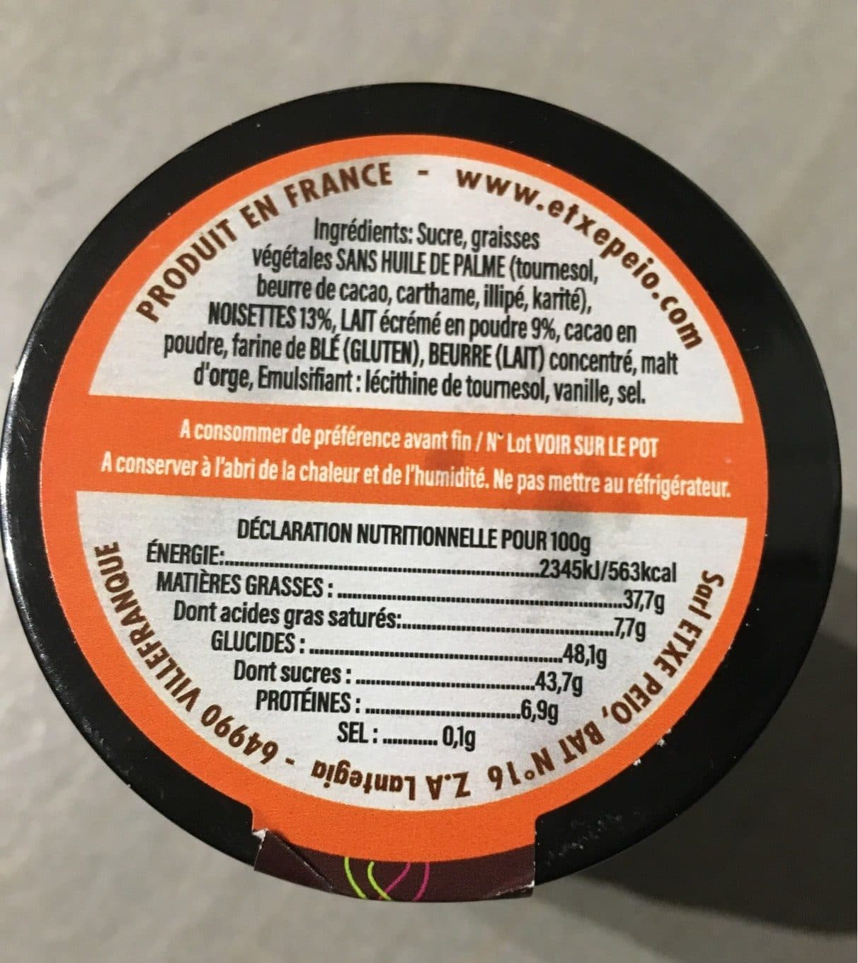 Etxepeio Pate a tartiner lait noisette croustillante feuilletine packshot