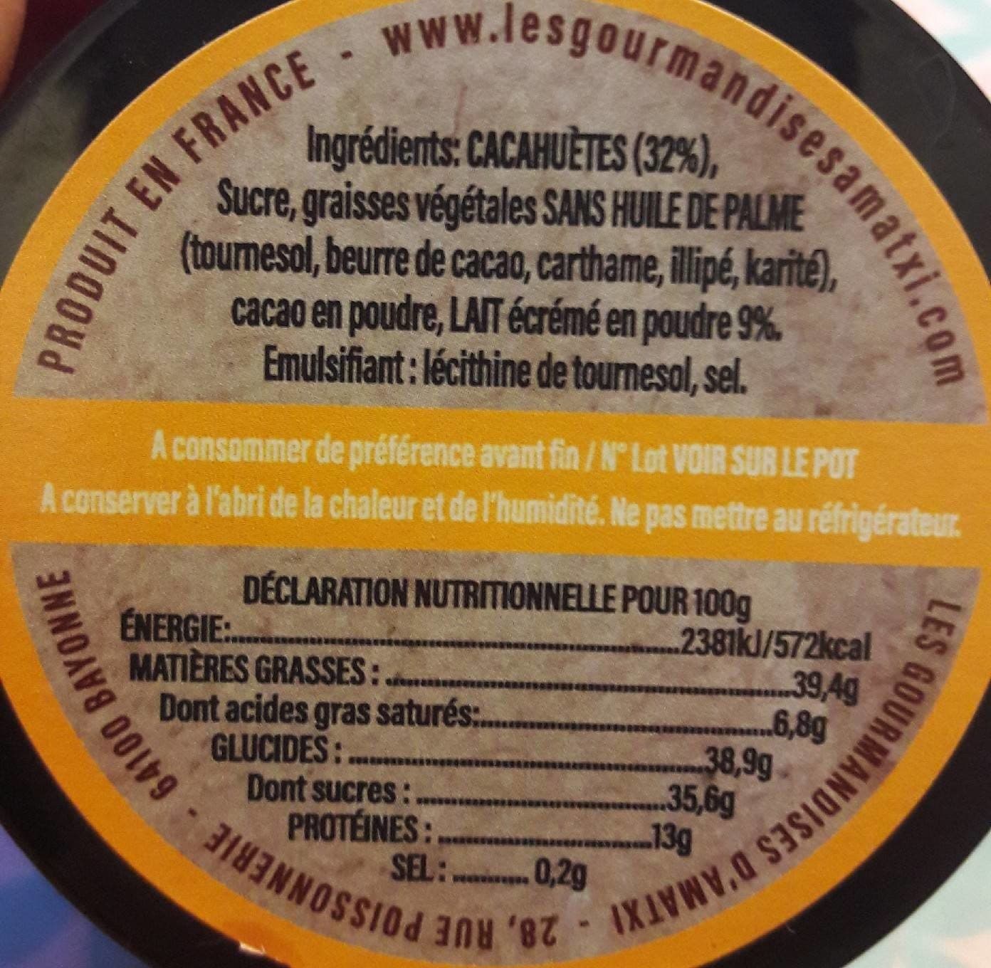 Les Gourmndises D'Amatxi Pâte à Tartiner Lait Choco-Cacahuète packshot