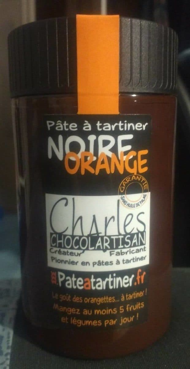 Charles chocolartisan Pâte à tartiner Noire Orange packshot