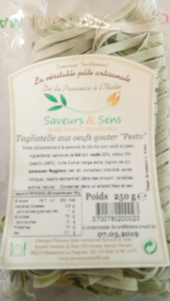 Saveurs Et Sens Tagliatelles aux oeufs gouter pesto packshot