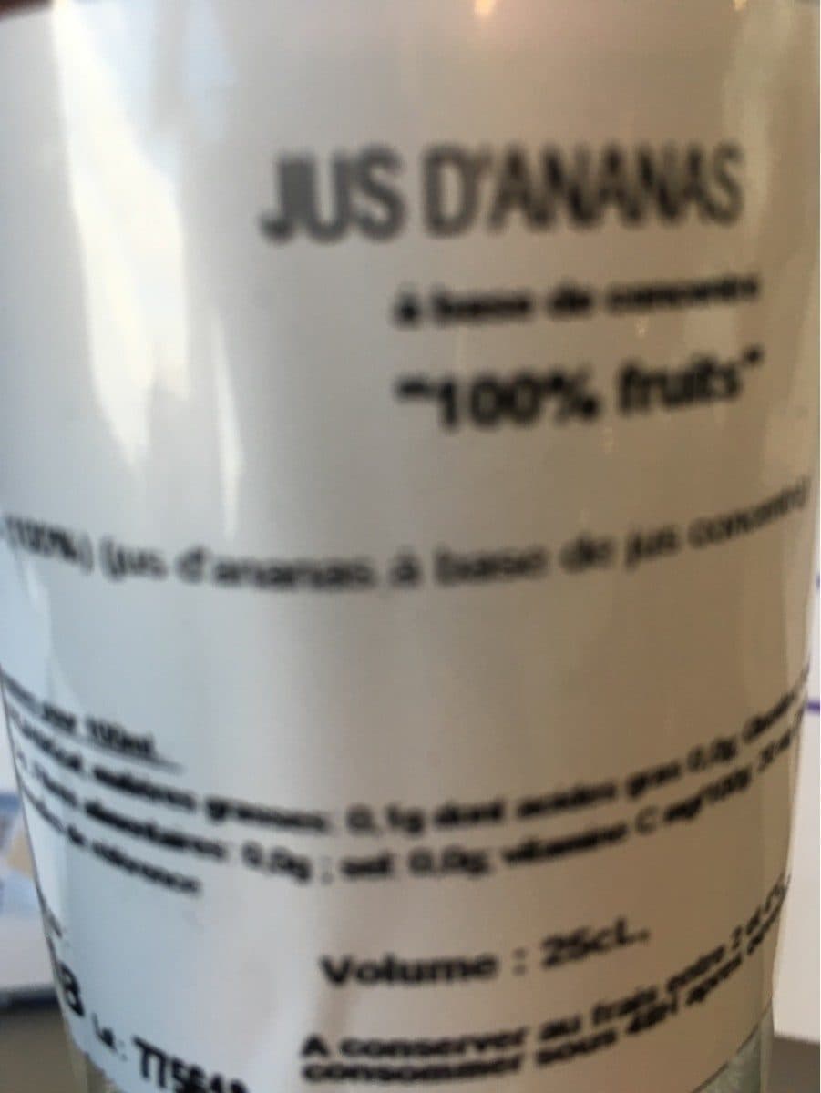Open Food Facts Jus d'Ananas à Base de Concentré packshot