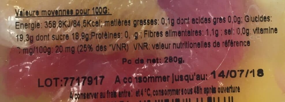 Open Food Facts salade de fruits au sirop packshot