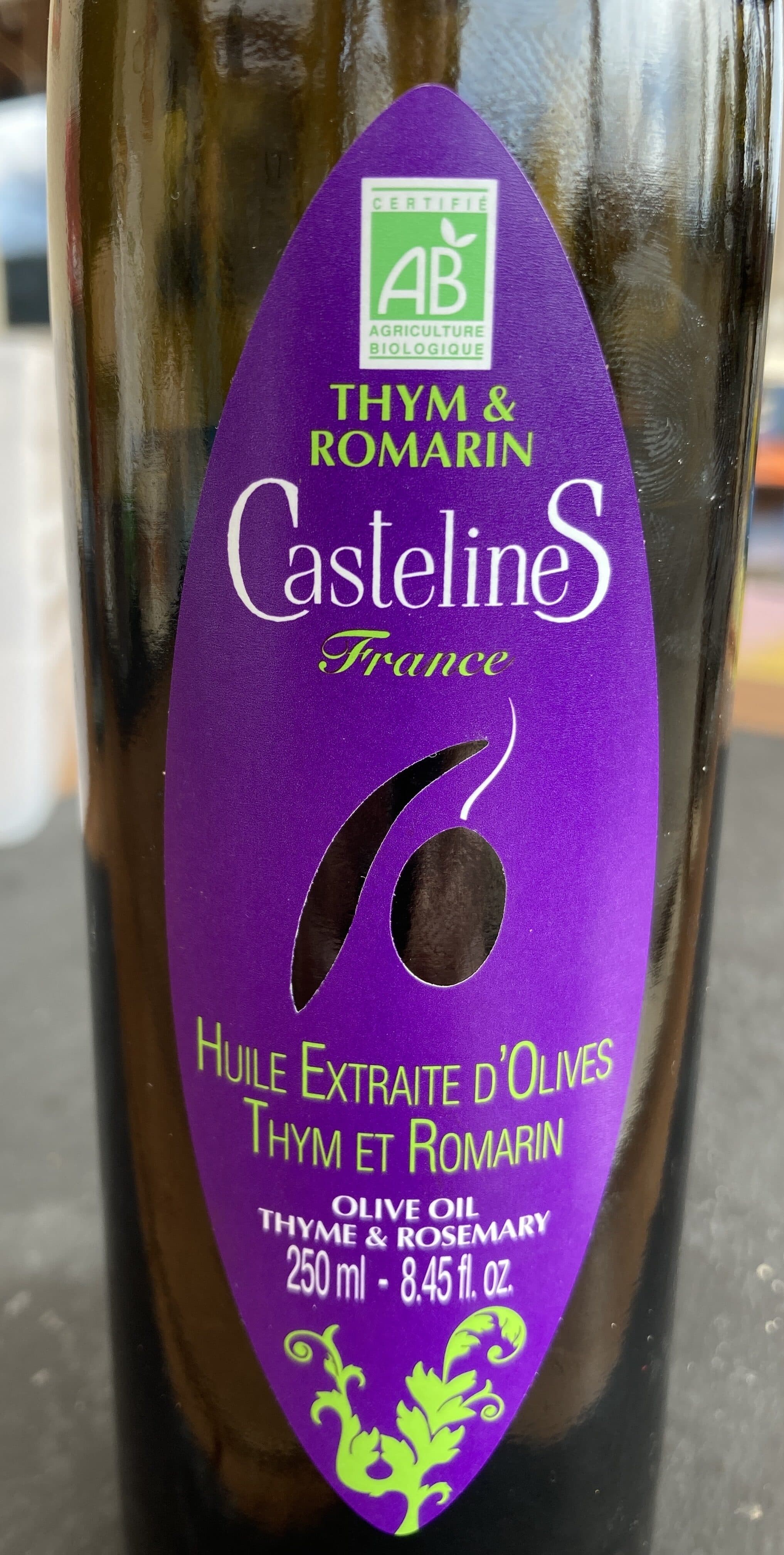 Castelines Huile d’olive Thym & Romarin packshot