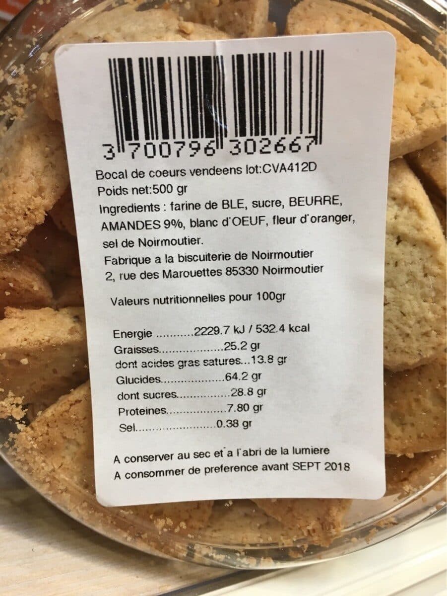 Open Food Facts Petits coeurs de Vendée packshot