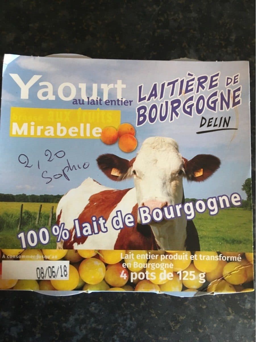 Laitière de Bourgogne Yaourt mirabelles packshot