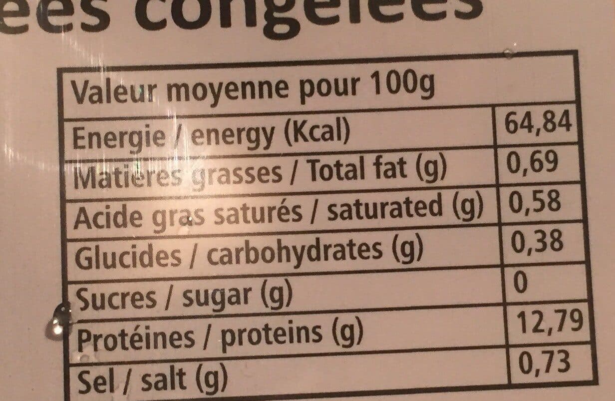 Open Food Facts Crevettes crues decortiquees congelées packshot