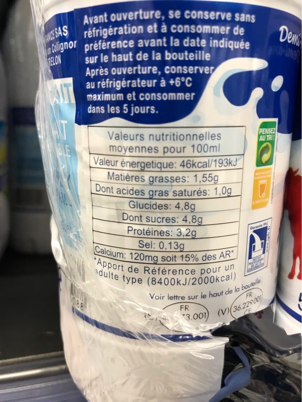 Fairefrance Lait demi ecrémé packshot