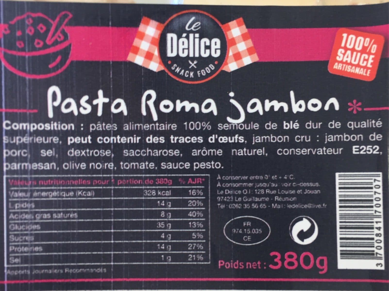 Open Food Facts Pasta roma jambon packshot