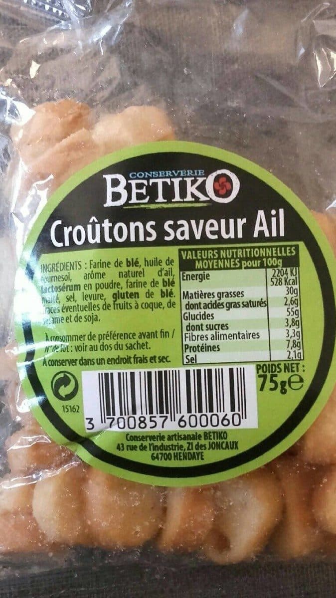 Conserverie BETIKO Croutons saveur ail packshot