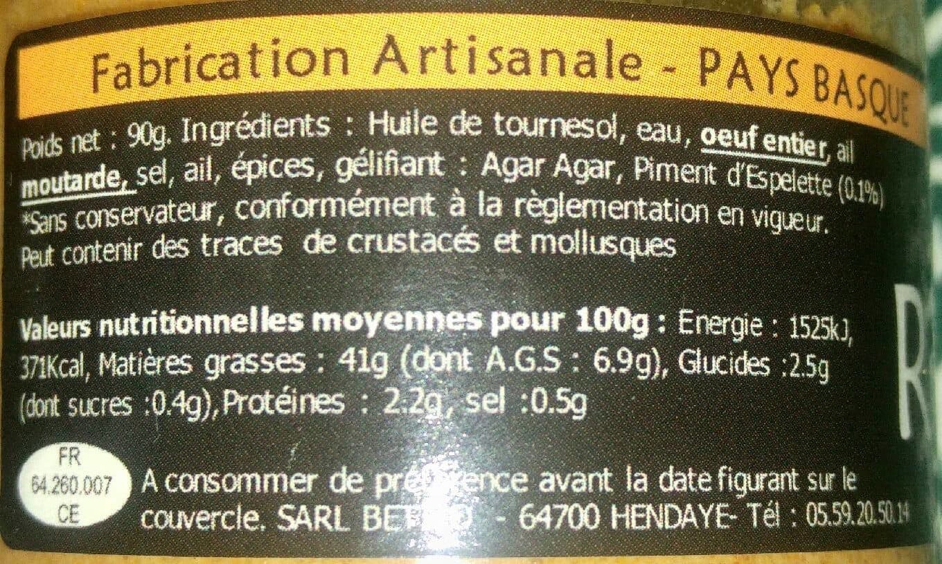 Betiko Rouille au piment d'Espelette packshot