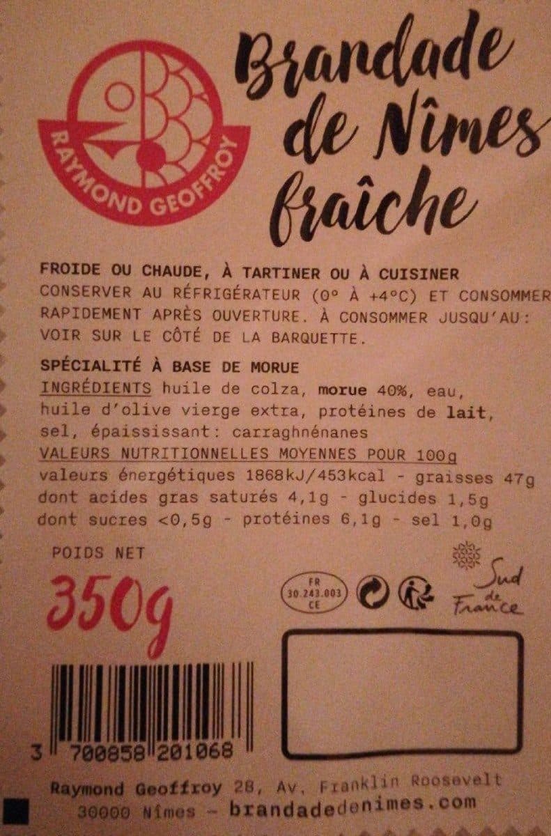 Raymond Geoffroy Brandade de Nimes fraîche packshot