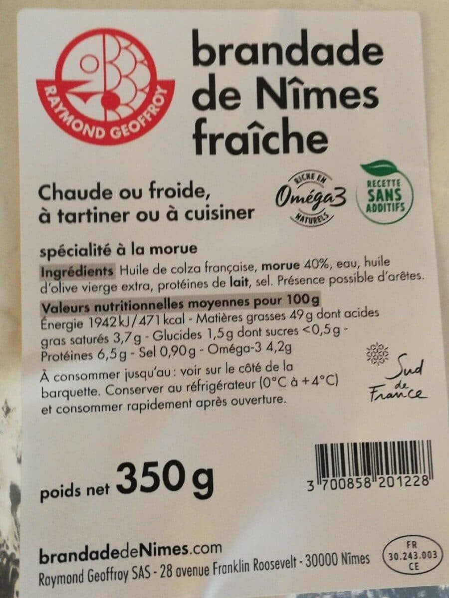 Raymond Geoffroy Brandade de Nimes fraîche packshot