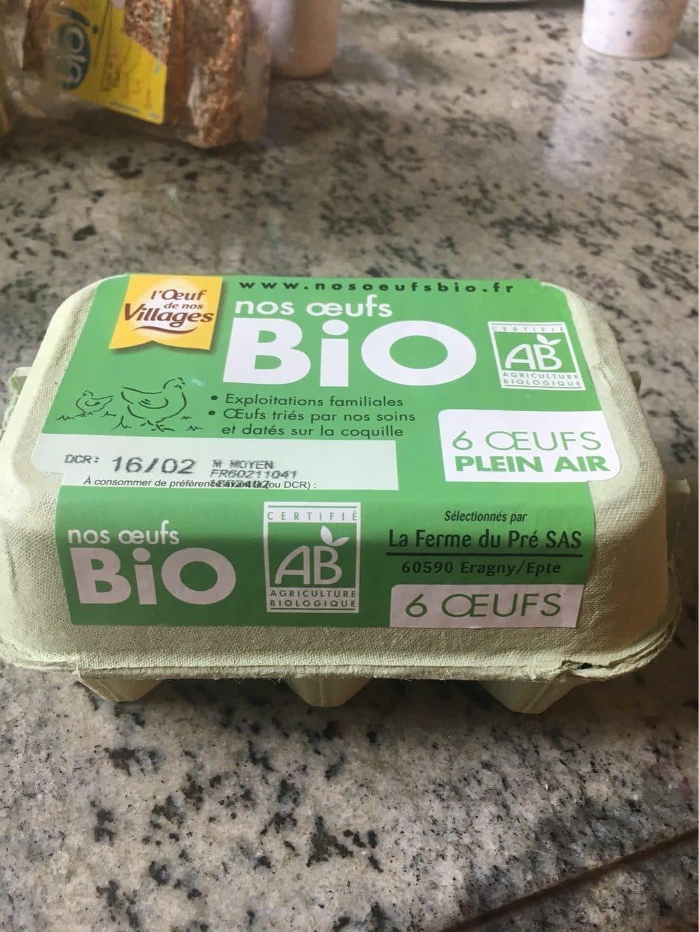 L'oeuf de nos villages Nos Oeufs bio packshot