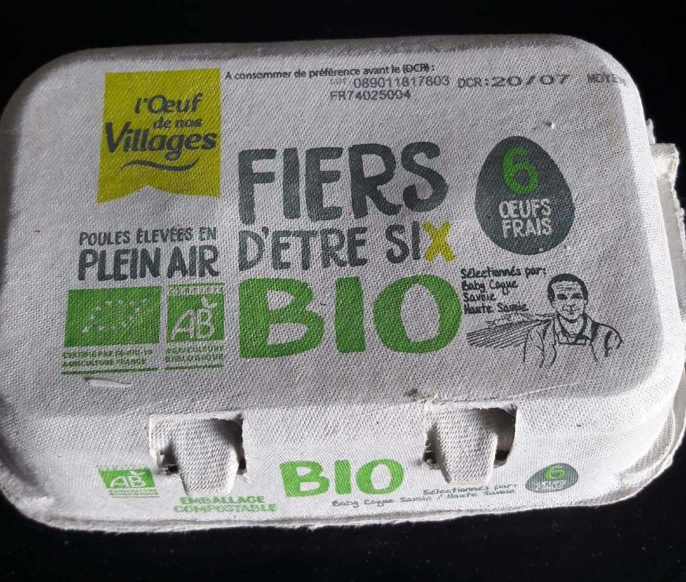 L'Oeuf de nos Villages Fiers d'être six bio packshot