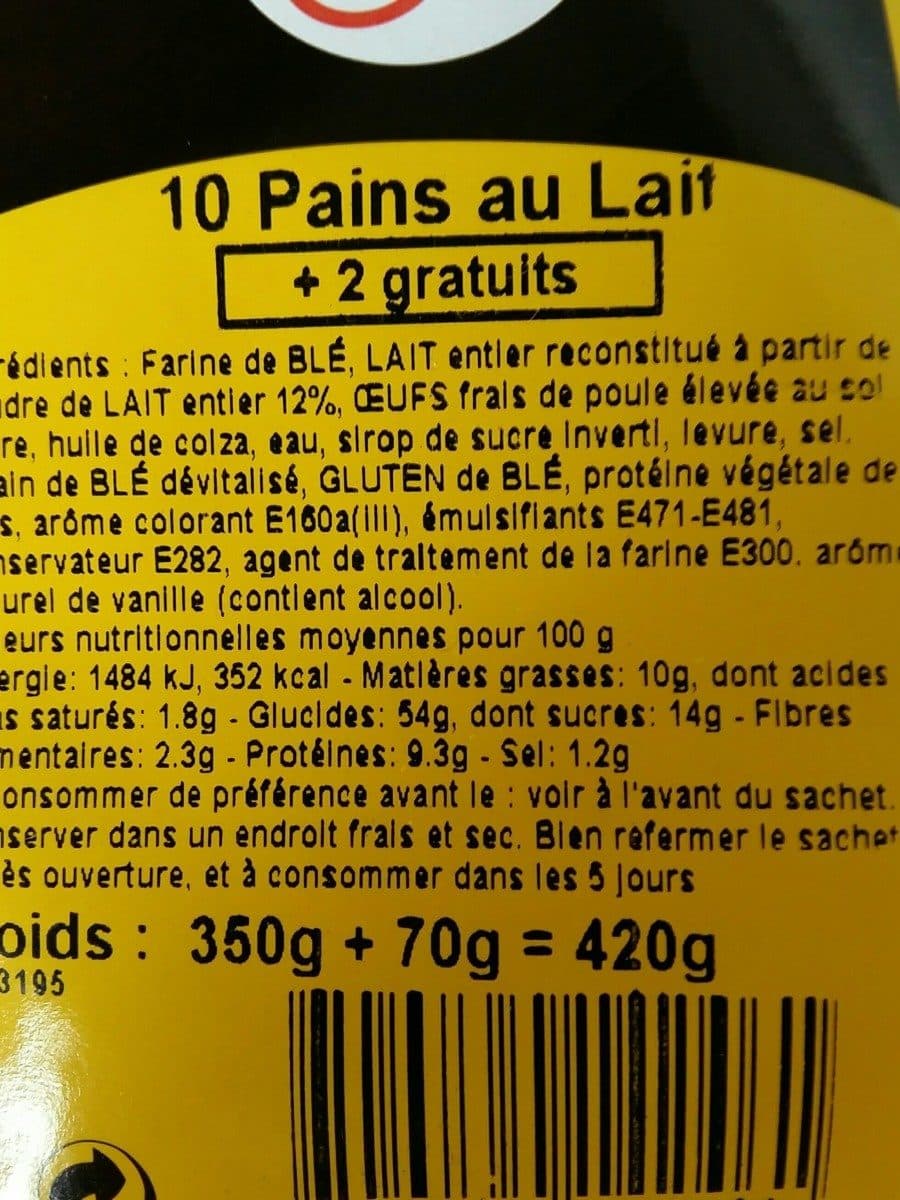 Open Food Facts 10 pains au lait packshot