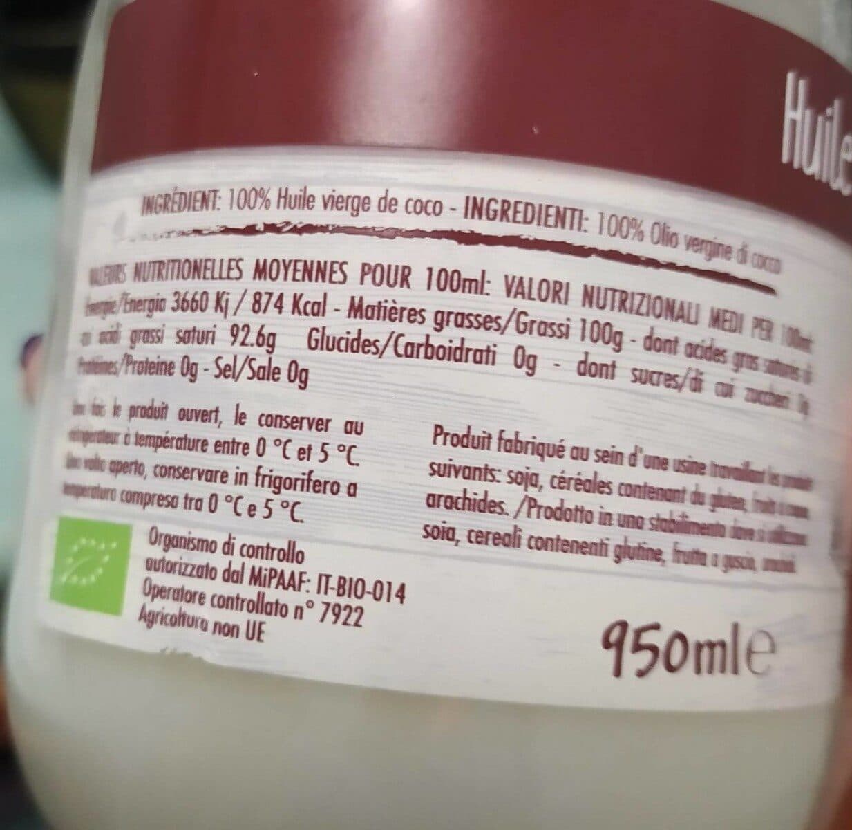 Open Food Facts Huile de coco désodorisée packshot