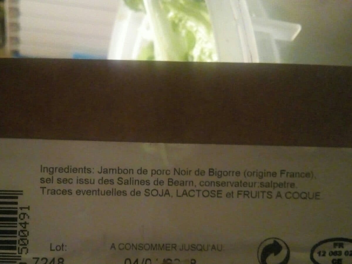 Open Food Facts Pétales de jambon Noir de Bigorre packshot