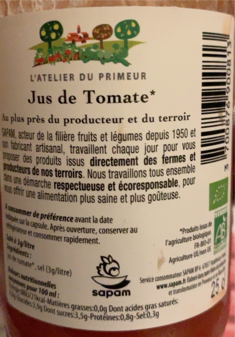 L'Atelier du Primeur Jus de tomate packshot