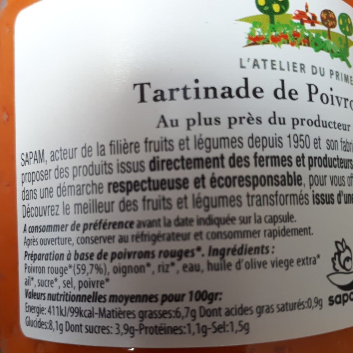Open Food Facts Tartinade de poivron rouge packshot
