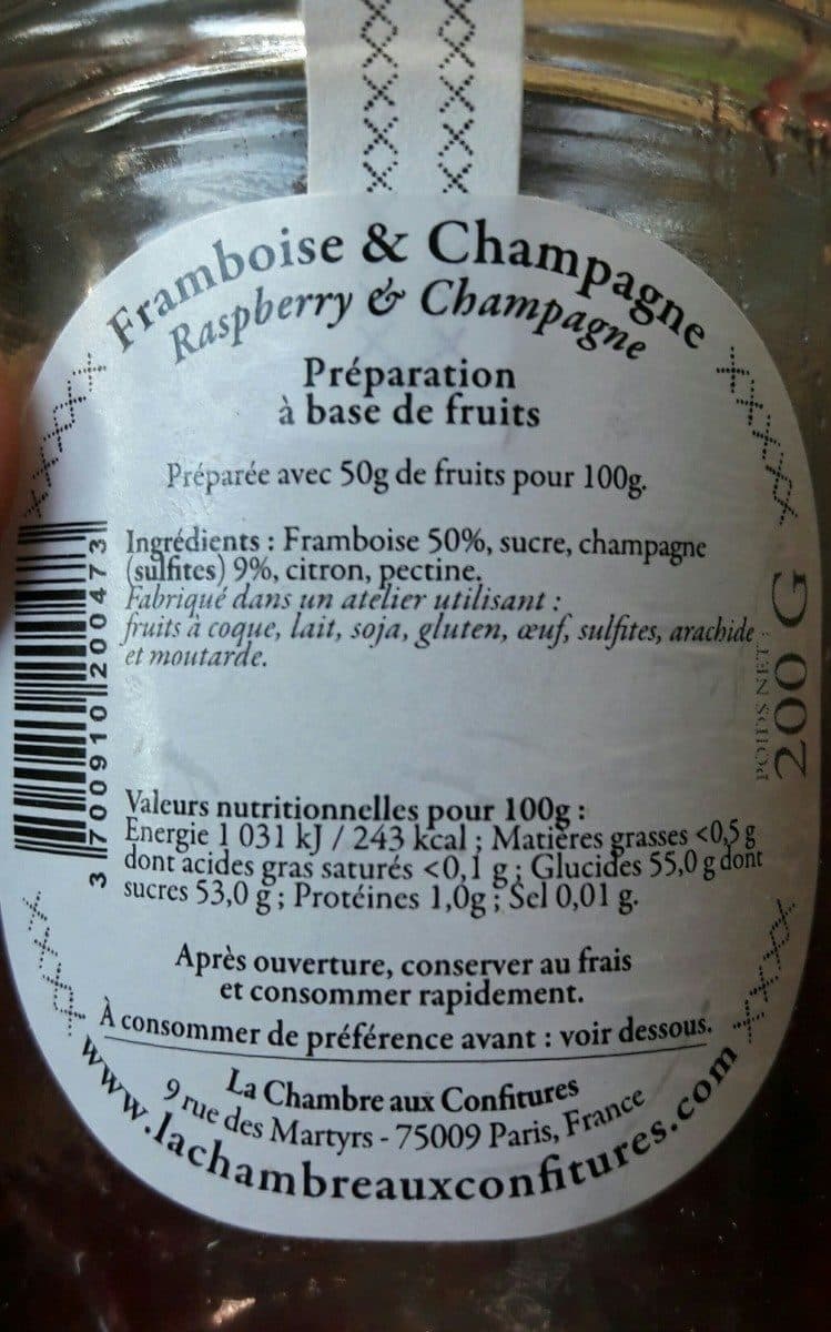 La Chambre des Confitures Confiture framboise royale packshot